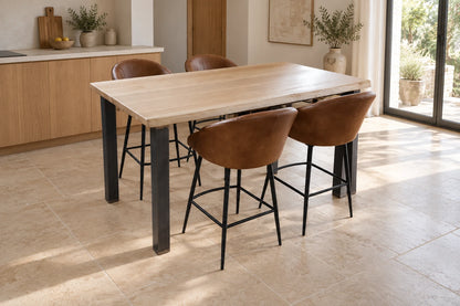 Solid oak table with raw straight legs - CLASSIQUE