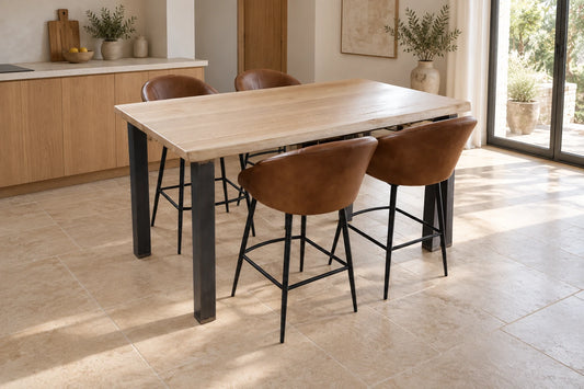 Solid oak table with raw straight legs - CLASSIQUE