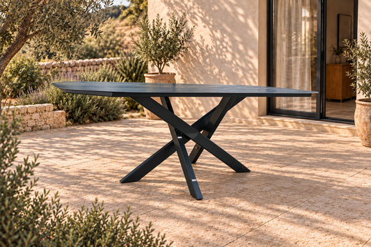 Outdoor metal table